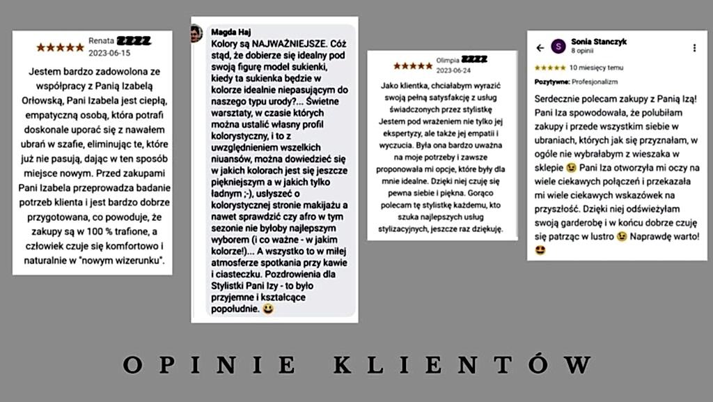 opinie klientów stylistki Orłowskiej